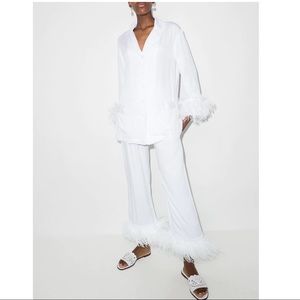 Sleeper White Feather Trim Pajama Set